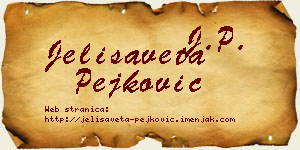Jelisaveta Pejković vizit kartica